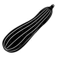 a slender zucchini with smooth skin and a tapered shape vector