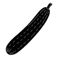 a long cylindrical cucumber with smooth skin vector