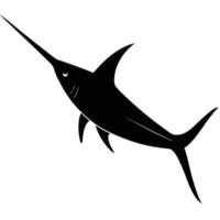 a silhouette of a swordfish with a long pointed bill vector