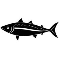 the silhouette of a mackerel fish with sharp fins vector