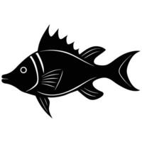 a silhouette of a hogfish with a pointed snout and fins vector