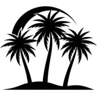a set of three palm trees swaying in a gentle wind vector