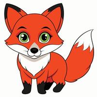 realistic image of a red fox with vibrant fur and keen eyes vector