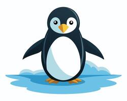 a penguin with its white belly and black wings standing upright vector