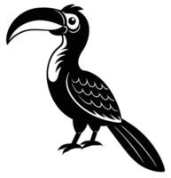 a hornbill perched with its large unique beak vector