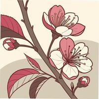 Rich Fuchsia Camellia with Layered Petals vector