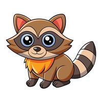 curious raccoon with its bandit like mask and bright eyes vector