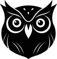 Front Facing Silhouette of Owl Head vector