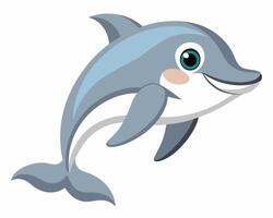 a playful dolphin with smooth gray skin and joyful vector