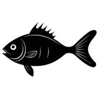 the silhouette of a grunt fish with its forked tail vector