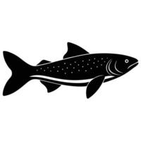a silhouette of a trout with its sleek elongated body vector