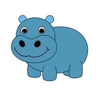 stoic hippopotamus showing its large mouth and tusks vector