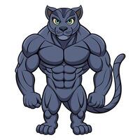 sleek and muscular panther with its smooth black fur vector
