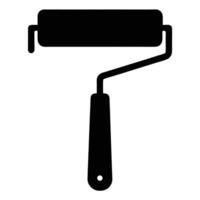 a silhouette of a paint roller with the handle and cover vector