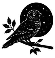 a nightjar resting on a branch at dusk vector