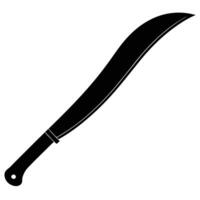 Outline of Long Bladed Machete with Curved Edge vector