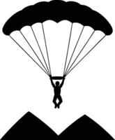 a silhouette of a person soaring through the sky with arms outstretched vector