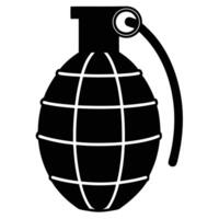 Outline of Traditional Hand Grenade with Clip vector