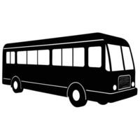 a silhouette of a long city bus with large windows vector