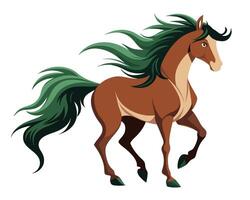 wild horse with flowing mane and powerful build galloping vector