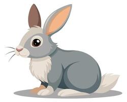 gentle rabbit with soft fur and long ears sitting vector