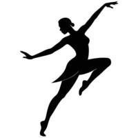 Salsa dancer silhouette with one leg lifted vector