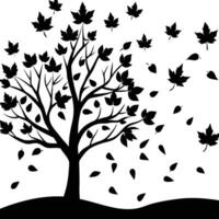 A vibrant autumn scene with colorful leaves scattered vector