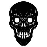 a menacing skull with glowing hollow eye sockets vector