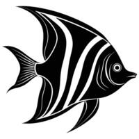 the silhouette of a tropical angelfish delicate and colorful vector