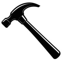 a silhouette of a traditional claw hammer with the head and handle vector