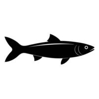 a small silhouette of an anchovy streamlined and thin vector