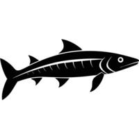 the silhouette of a barracuda with sharp angular fins vector