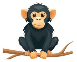 a chimpanzee with expressive eyes and short fur vector