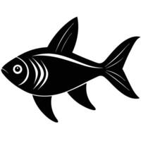 a silhouette of a small tetra fish with a streamlined body vector