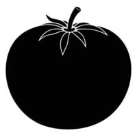 a plump round tomato with a small stem at the top vector