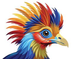 a vivid watercolor of a hoatzin bird with its striking appearance vector