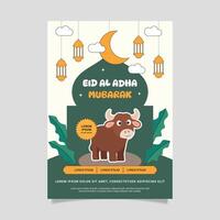 eid al-adha mubarak poster template vector