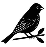 a small canary perched on a delicate branch vector