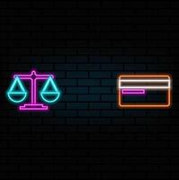 neon style. line of gender equality. neon scale. dollar symbol. neon style.balance scale. Inclusion and equal opportunities program. vector