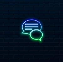 3d color speech bubble bubble element for comic conversation. neon style. talking text message bubble round sphere speech balloon decoration sign symbol icon set collection. vector