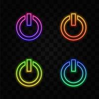 power button icon button icon. neon style. modern symbol for graphic and web design. on off button vector