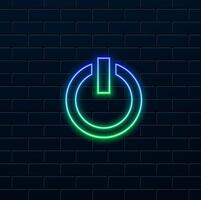 power button button icon. neon style. modern symbol for graphic and web design. on off button vector