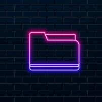 file, explorer, document, upload and download icons. neon style. brochures, feeds, symbols, applications, web, etc. vector