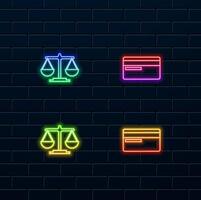 line of gender equality. neon scale. dollar symbol. neon style.balance scale. Inclusion and equal opportunities program. vector