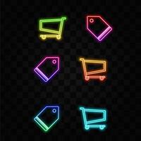 icon shopping cart. purchase label. neon style. related to the online store symbol. scribble style. simple illustration. shop vector