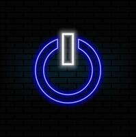 neon style. power button button icon. neon style. modern symbol for graphic and web design. on off button vector
