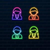 user icon of man in business suit. woman in suit. Business sign. Graphic symbol for your website design, logo, app, UI. vector