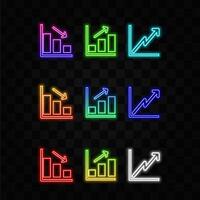 graphic icon illustration with down arrow. growing graph. financial graph decline. neon style.. suitable for apps, websites, mobile apps. finance related icon. vector