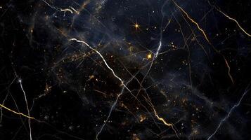Abstract cosmic background with golden and white streaks on dark backdrop, resembling a starry night with interstellar patterns. photo