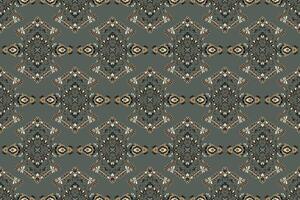 Antique-style ethnic pattern with damask structure. vector